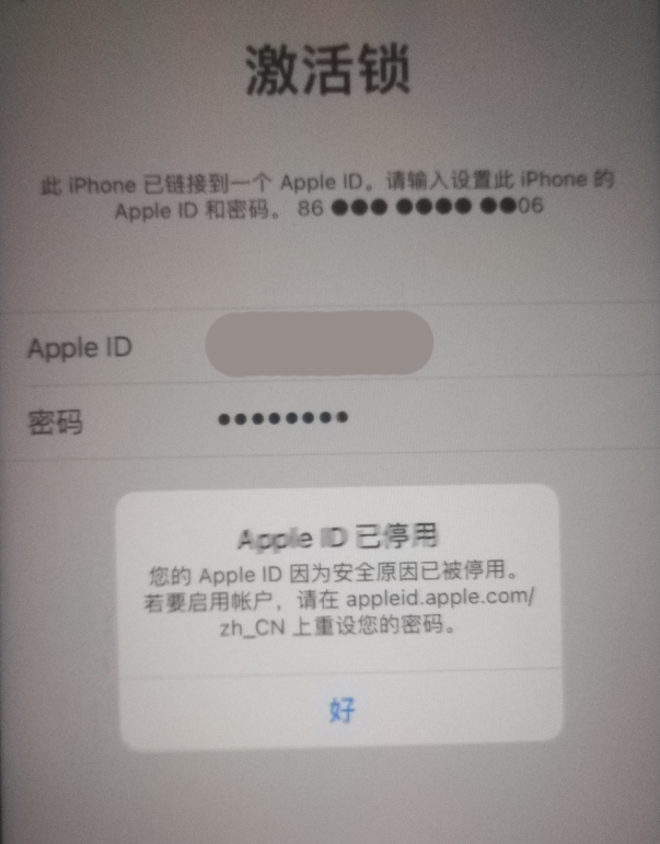 泸溪苹果手机维修分享iPhone 12 出现提示“Apple ID 已停用”怎么办 